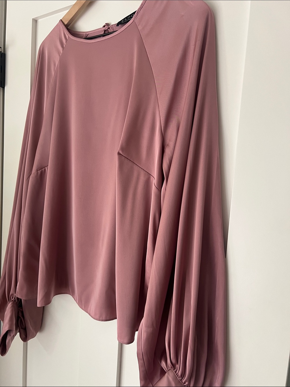 ELOQUII Poet Sleeve Tie Back Blouse Mauve Dusty Rose Women’s Size 14 - Picture 6 of 14